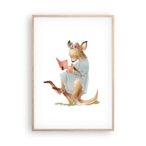 Poszter világos tölgy keretben - Olvass nekem anya - 70x100 cm