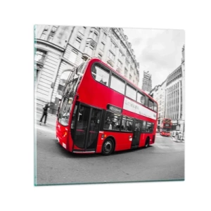 Üveg kép - London hagyományosan - by bus - 60x60 cm