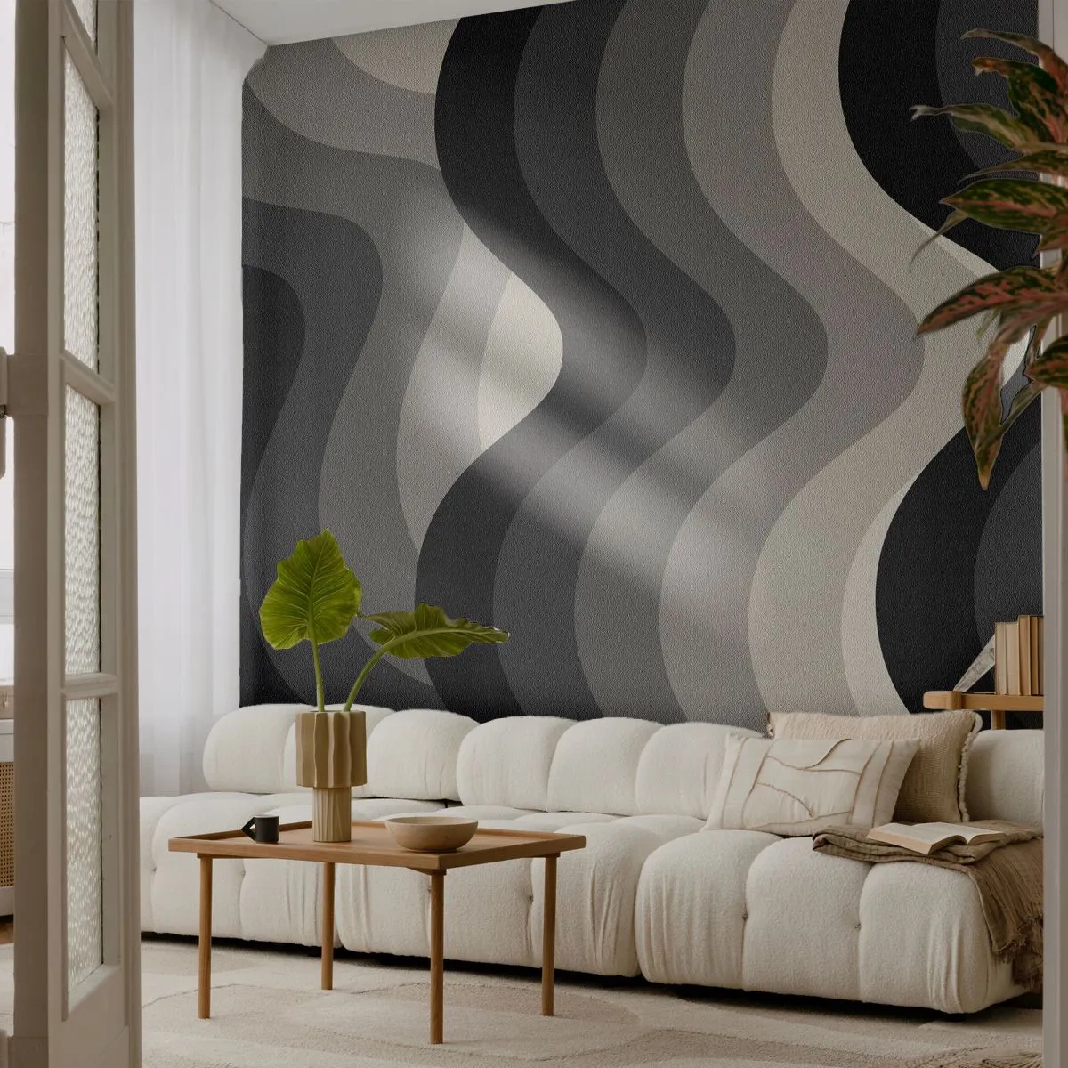 Fotótapéta Premium Canvas - Hullám a hullám után - Vonalak, Hullámok, Absztrakció - 250x175 cm