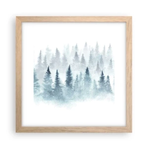 Poszter világos tölgy keretben - Ködbe burkolózva - 30x30 cm
