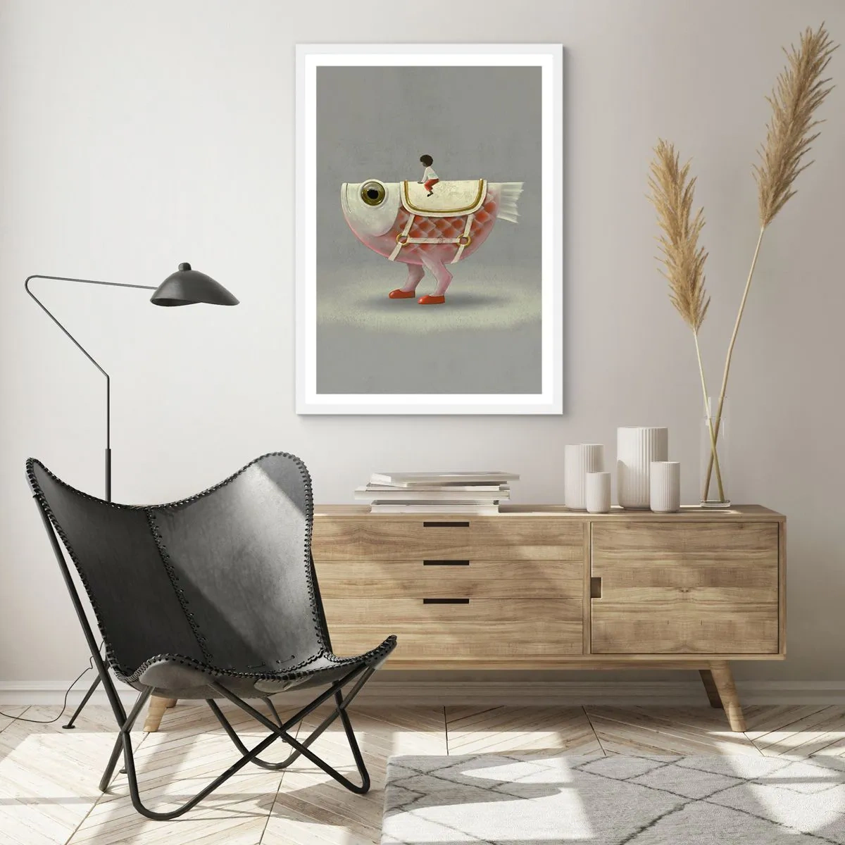 Poszter fekete keretben - A halas lovas - 50x70 cm