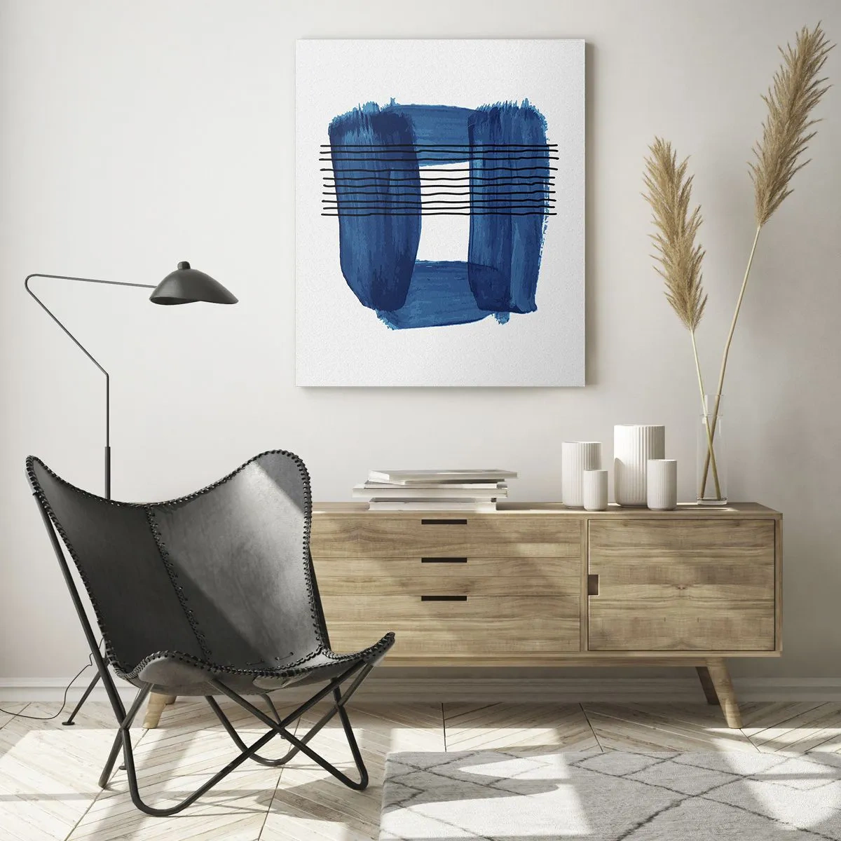 Üveg kép - Kékes-fekete - 70x100 cm