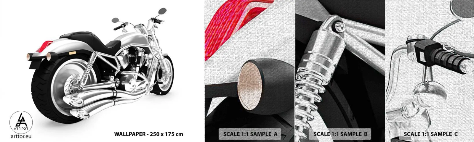 Fotótapéta Minta Premium Canvas - Gyűjtögető álma - Autóipari, Motorkerékpár, Chopper - 100x30 cm