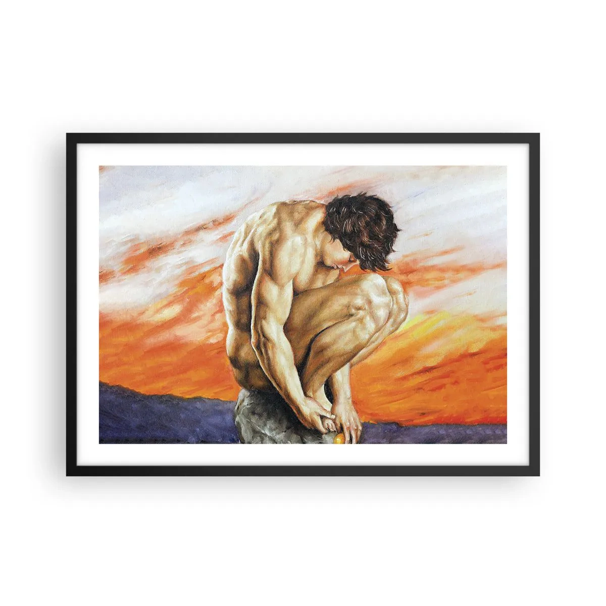 Poszter fehér keretben - Elmerülve önmagában - 70x50 cm