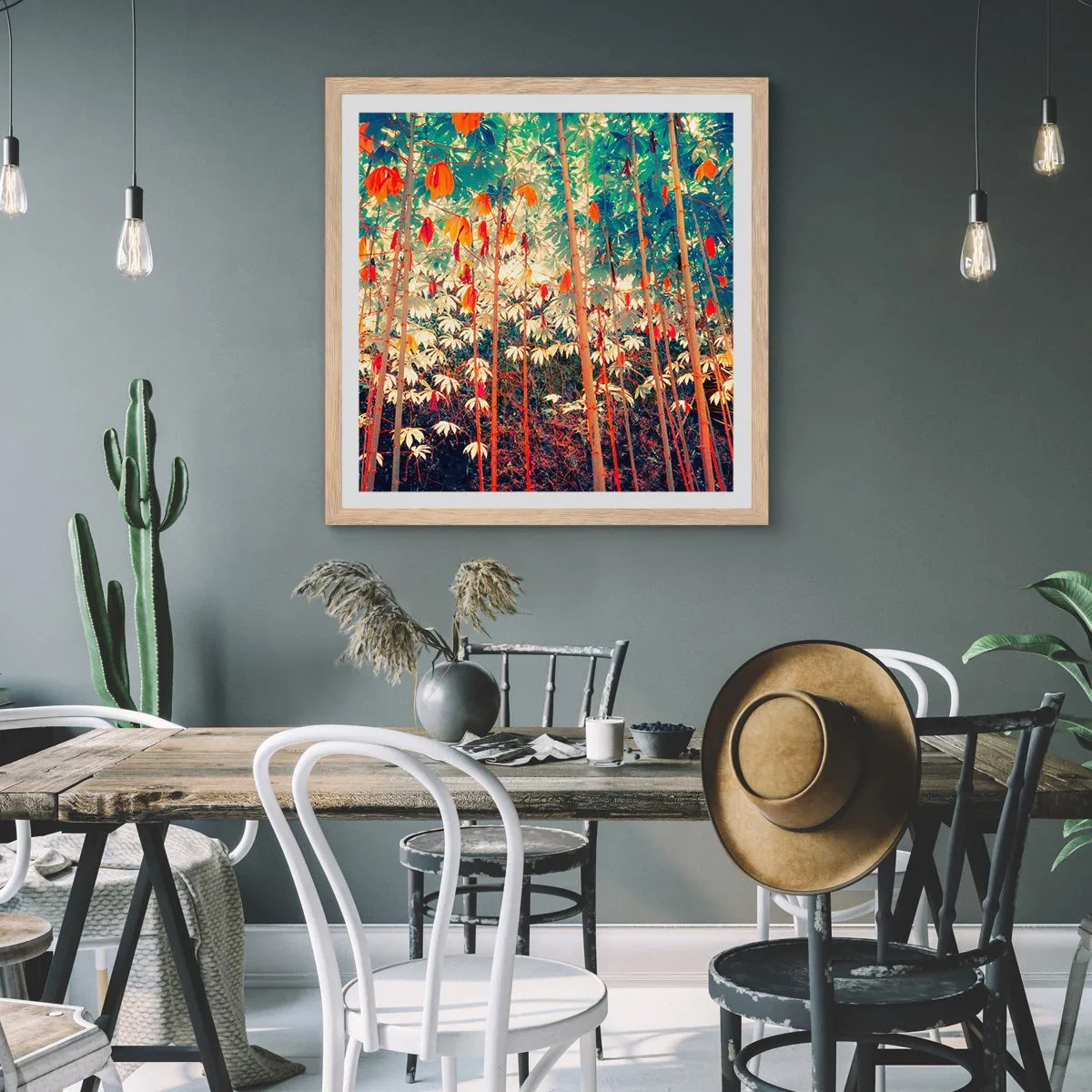 Poszter világos tölgy keretben - A levelek titkos élete - 60x60 cm