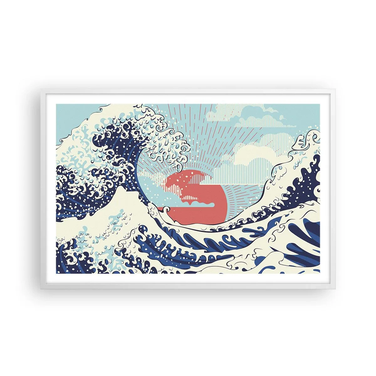 Poszter fekete keretben - Japán inspirációból - 91x61 cm