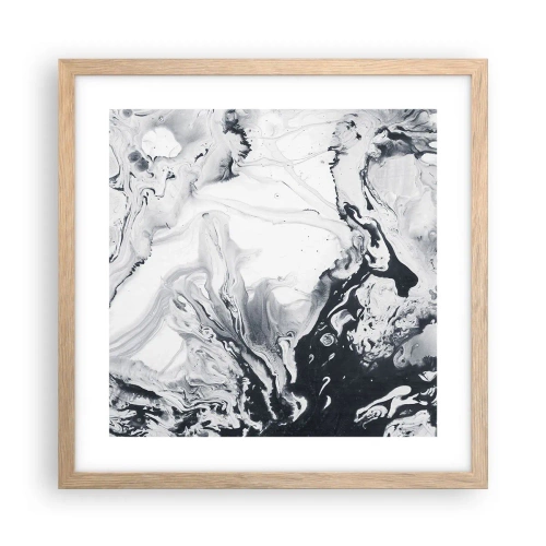 Poszter világos tölgy keretben - A Föld belseje - 40x40 cm