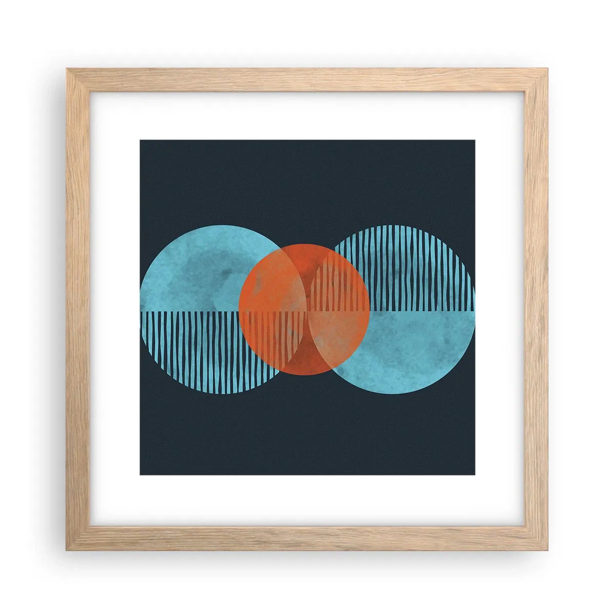 Poszter világos tölgy keretben - Szimmetrikus kompozíció - 30x30 cm