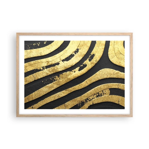 Poszter világos tölgy keretben - Minden folyik - 70x50 cm