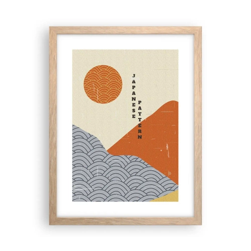 Poszter világos tölgy keretben - A japán szellemben - 30x40 cm