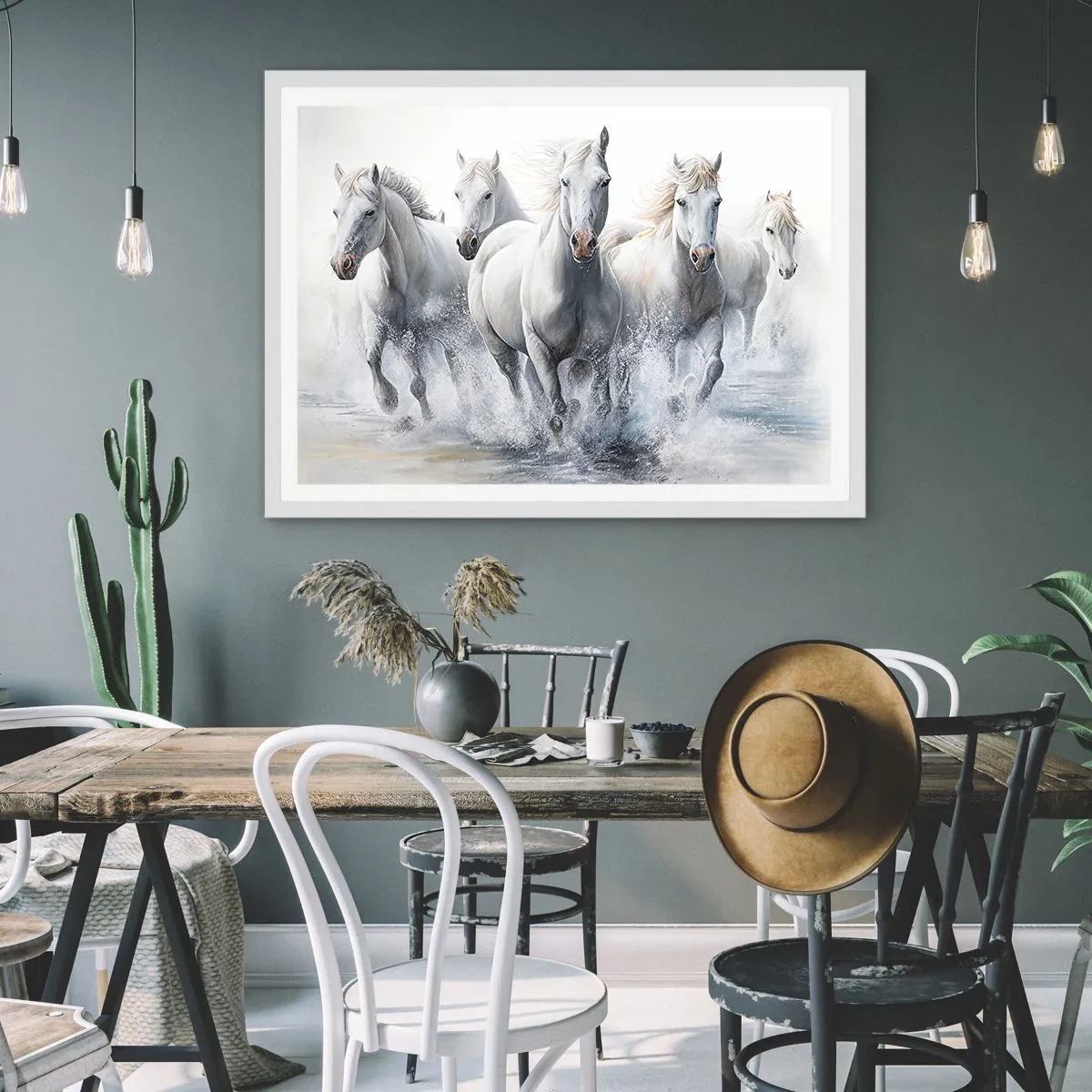 Poszter fekete keretben - Fehér varázslat - 100x70 cm