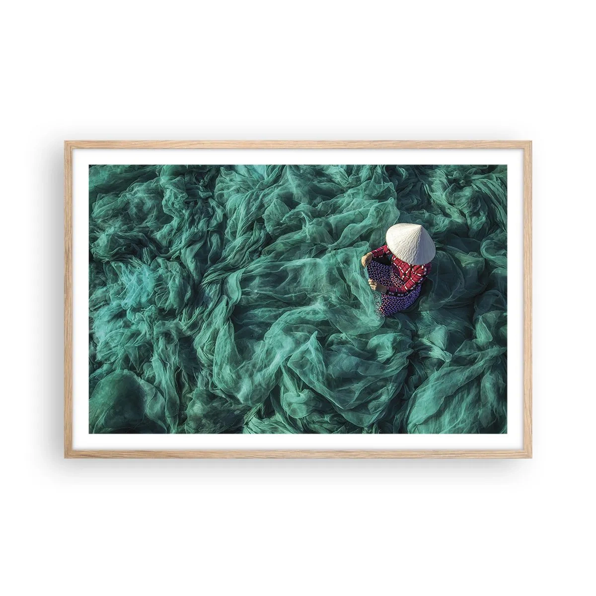 Poszter világos tölgy keretben - A hálók tengerében - 91x61 cm