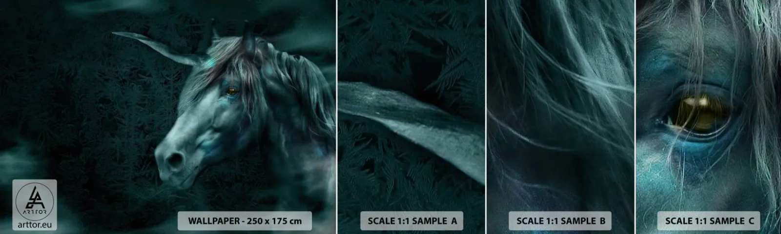 Fotótapéta Minta Standard Eco - Mesebeli erdőben - Egyszarvú, Fantázia, Absztrakció - 100x30 cm