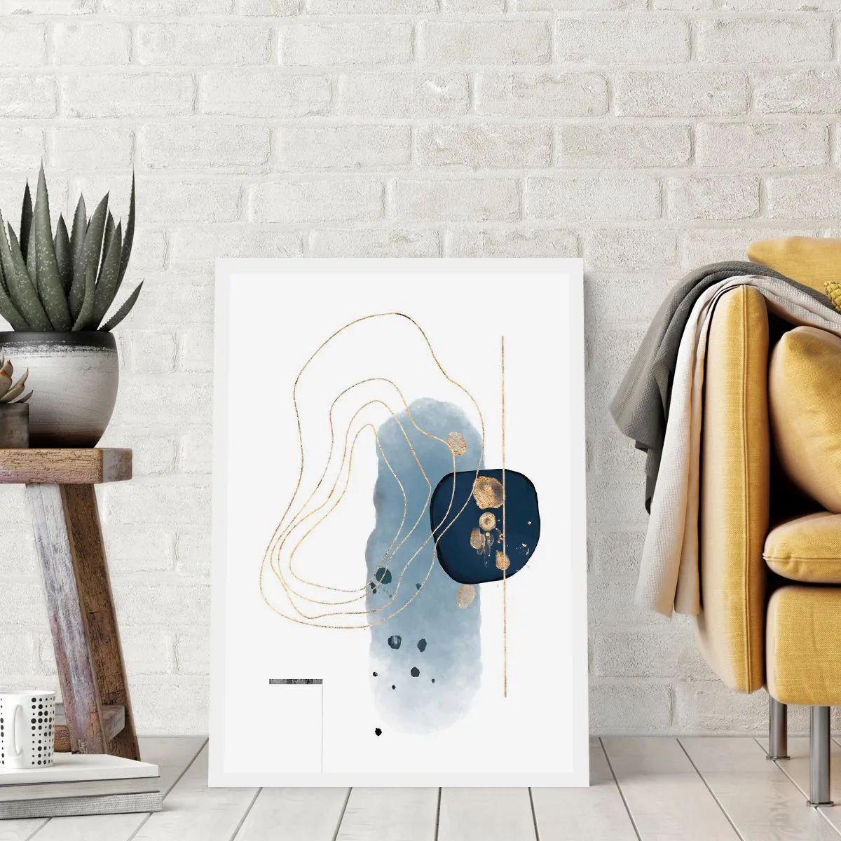 Poszter - Kékes-arany fantázia - 70x100 cm