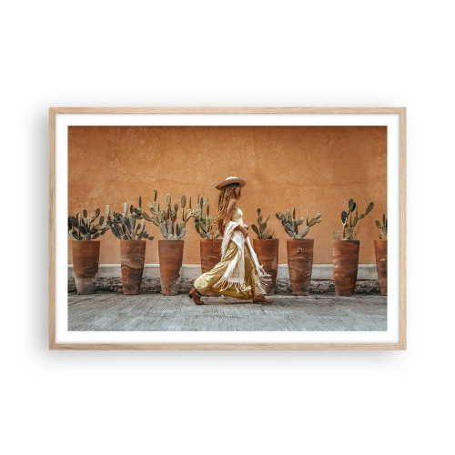 Poszter világos tölgy keretben - Hippi stílusban - 91x61 cm