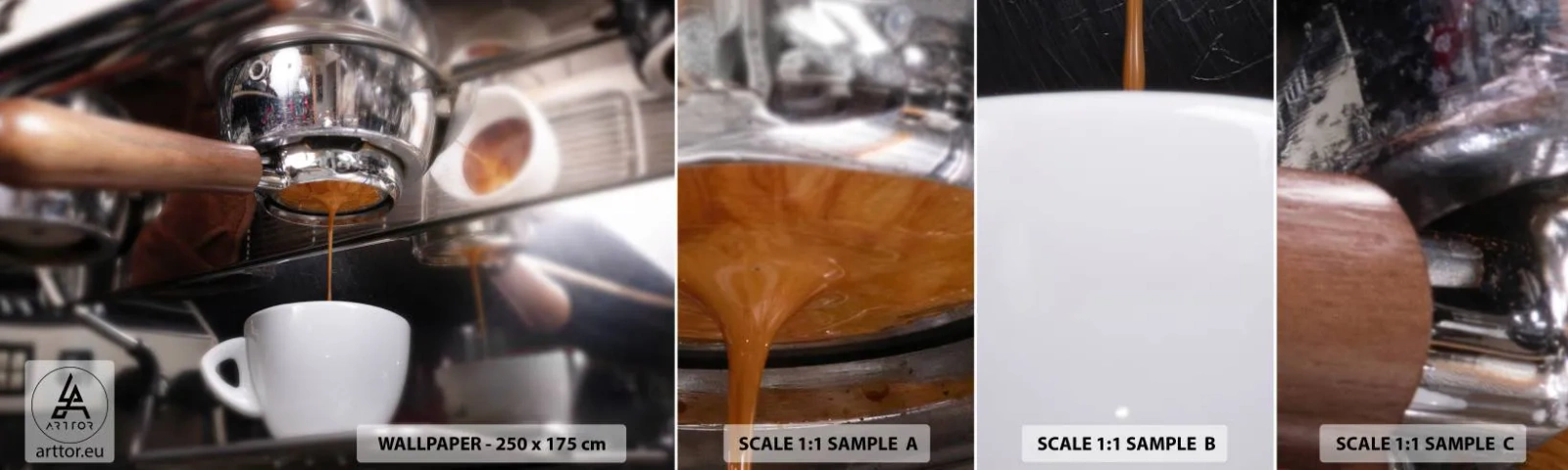 Fotótapéta Minta Standard Eco - A nap egy jó pillanata - Kávé, Kávéautómata, Bárista - 100x30 cm