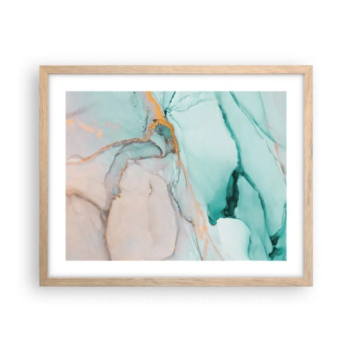 Poszter világos tölgy keretben - Formák és színek tánca - 50x40 cm