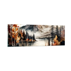 Üveg kép - Aranyszínű ősz a hegyekben - 90x30 cm