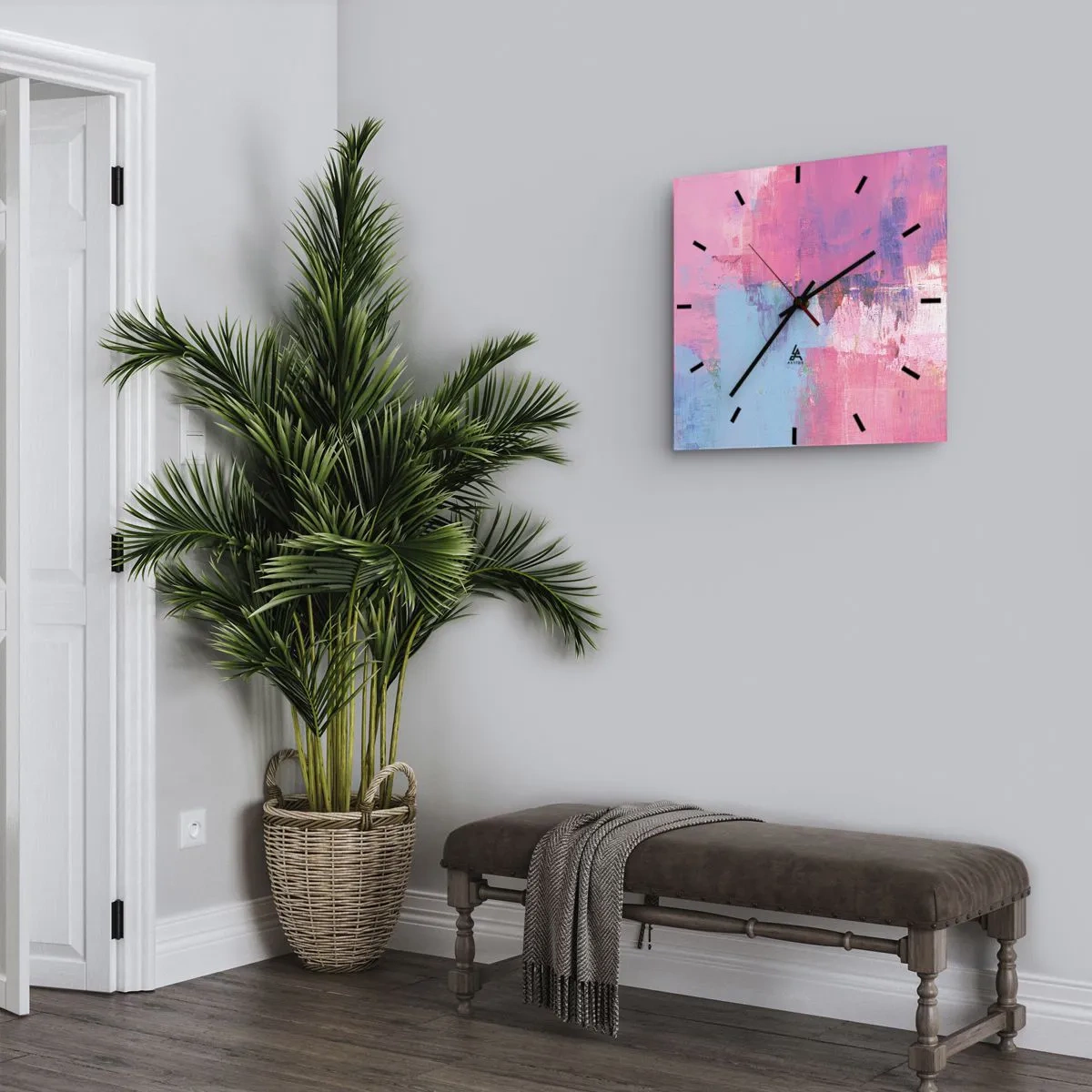 Falióra, Óra - Rózsaszín, kék és egy csipetnyi fény - 40x40 cm