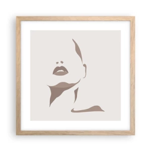 Poszter világos tölgy keretben -  Fényből és árnyékból létrehozott - 40x40 cm