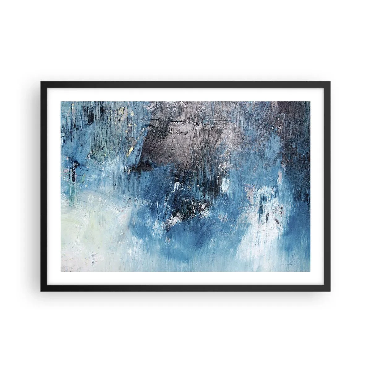 Poszter fehér keretben - Kék rapszódia - 70x50 cm