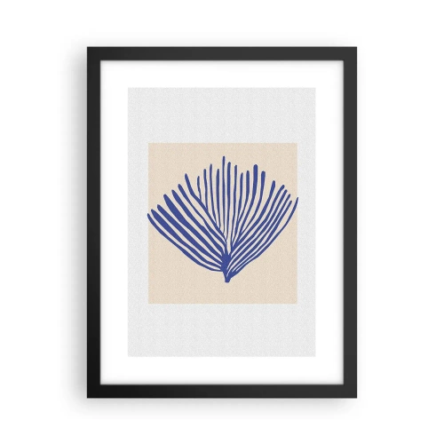 Poszter fehér keretben - Kék legyező - 30x40 cm