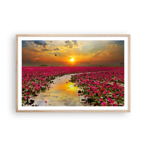 Poszter világos tölgy keretben - A tó titokzatos élete - 91x61 cm