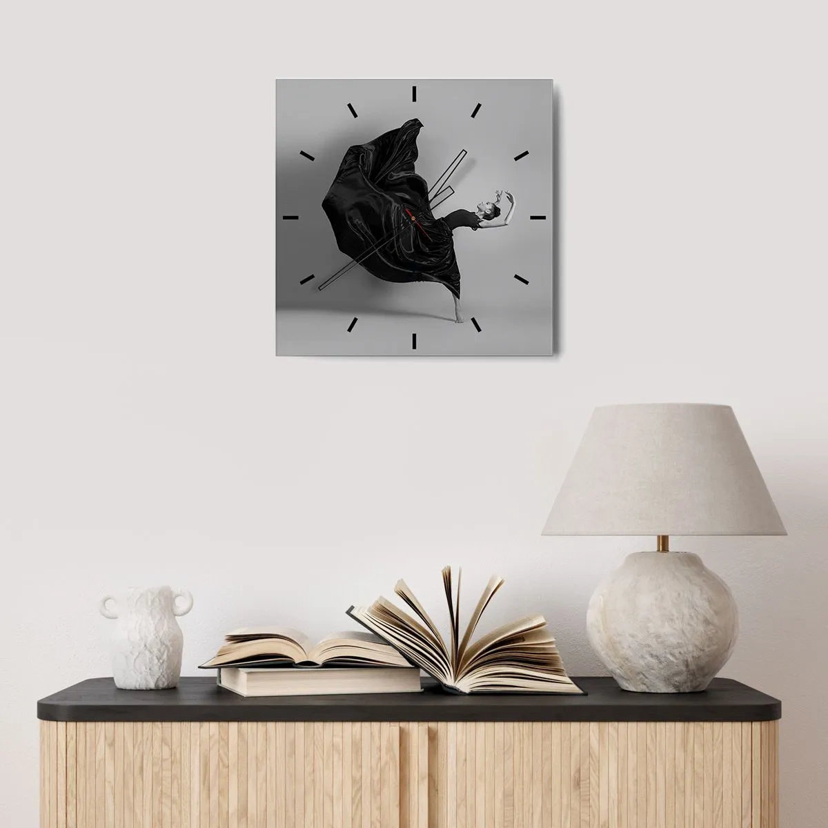 Falióra, Óra - Szárnyas zene - 40x40 cm