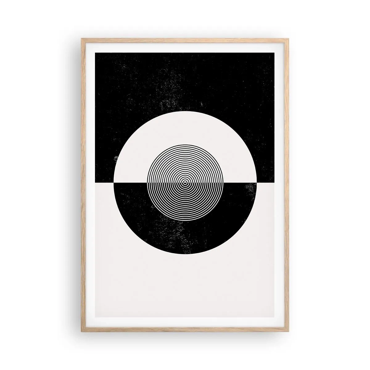 Poszter világos tölgy keretben - Harmónia fekete-fehérben - 70x100 cm