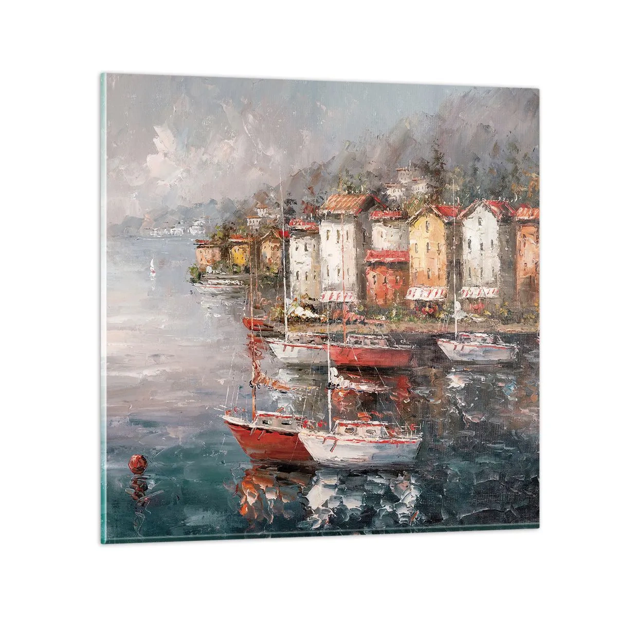 Üveg kép - Romantikus kikötő - 70x70 cm