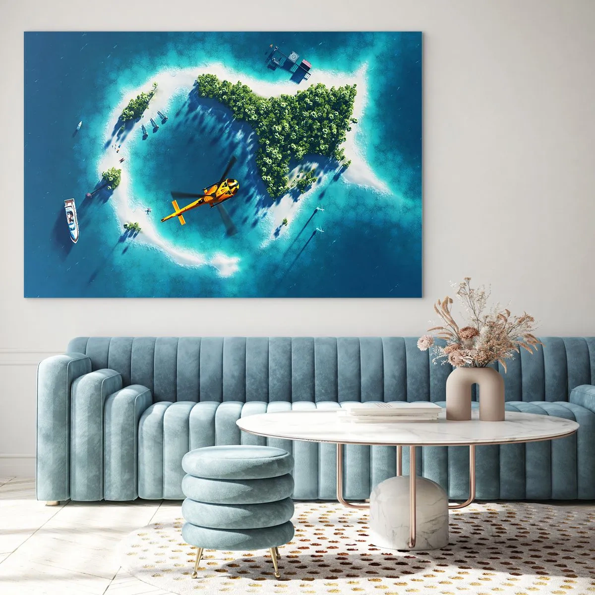 Üveg kép - Vegyél magadnak egy szigetet - 120x80 cm