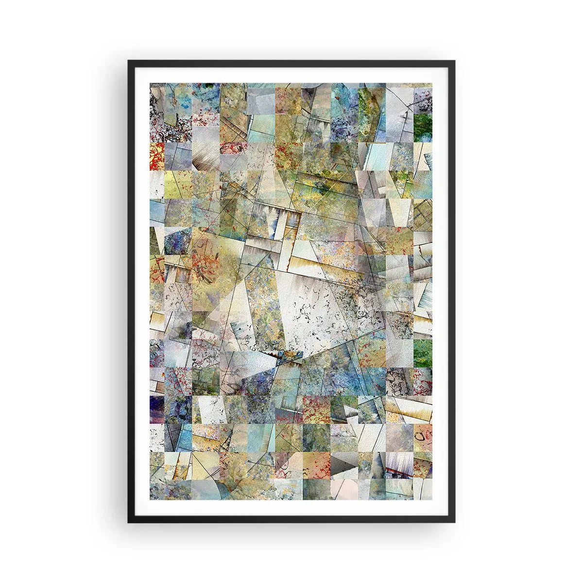 Poszter fehér keretben - Geometrikus átrendeződés - 70x100 cm