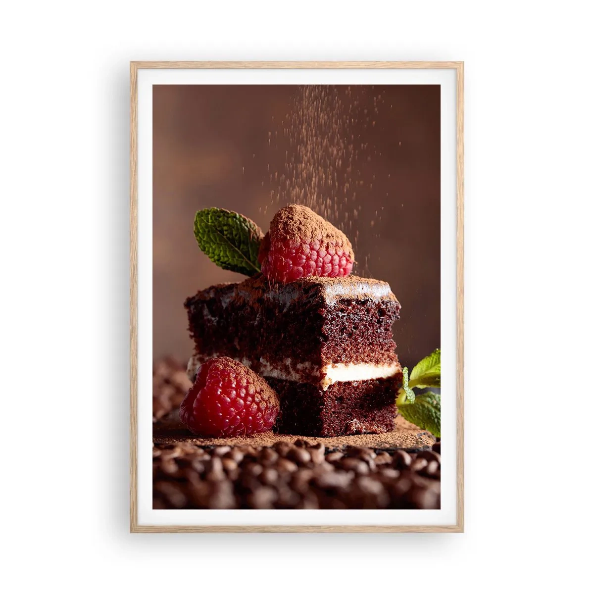 Poszter világos tölgy keretben - Az élet édes - 70x100 cm