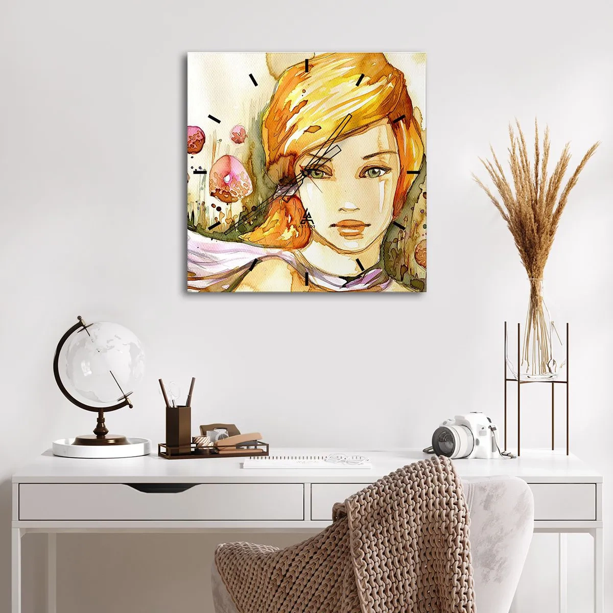 Falióra, Óra - Smaragd tekintet, amely lecsillapítja a haragot - 40x40 cm