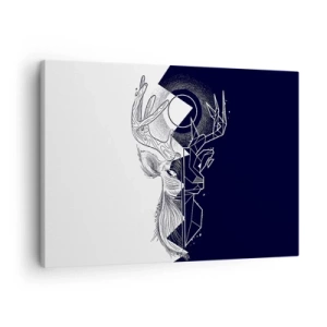 Vászonkép - Geometria és természet egy szimbolikus kompozícióban - 70x50cm - Az ellentétek harca és egysége - Modern fali dekoráció nappalihoz és hálószobához ARTTOR