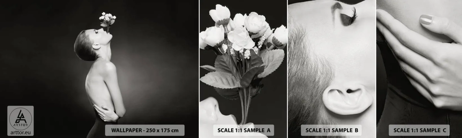 Fotótapéta Minta Standard Eco - Excentrikus elegancia - Test, Virágok, Modell - 100x30 cm