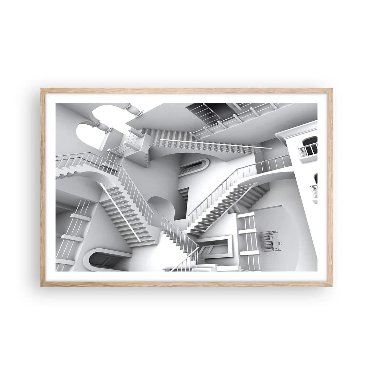 Poszter világos tölgy keretben - A tér paradoxonjai - 91x61 cm
