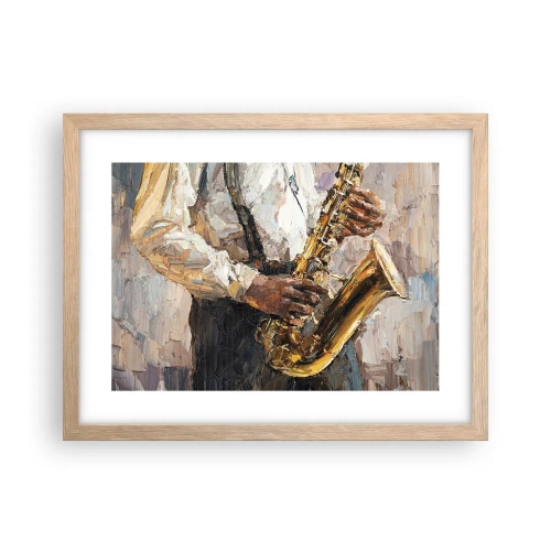 Poszter világos tölgy keretben - Itt az idő egy szólóra - 40x30 cm