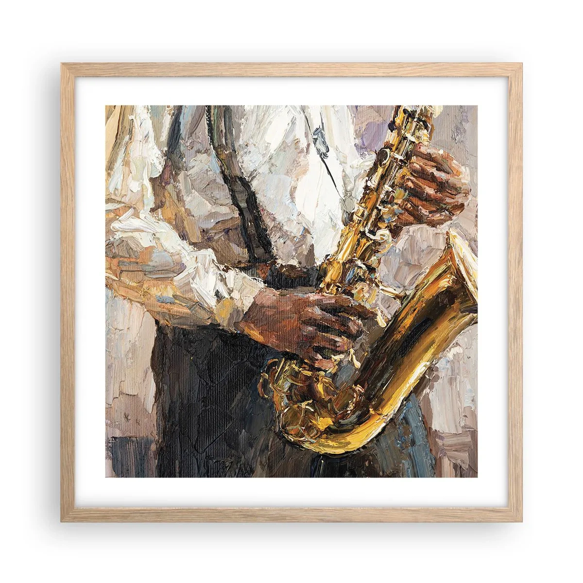 Poszter világos tölgy keretben - Itt az idő egy szólóra - 50x50 cm