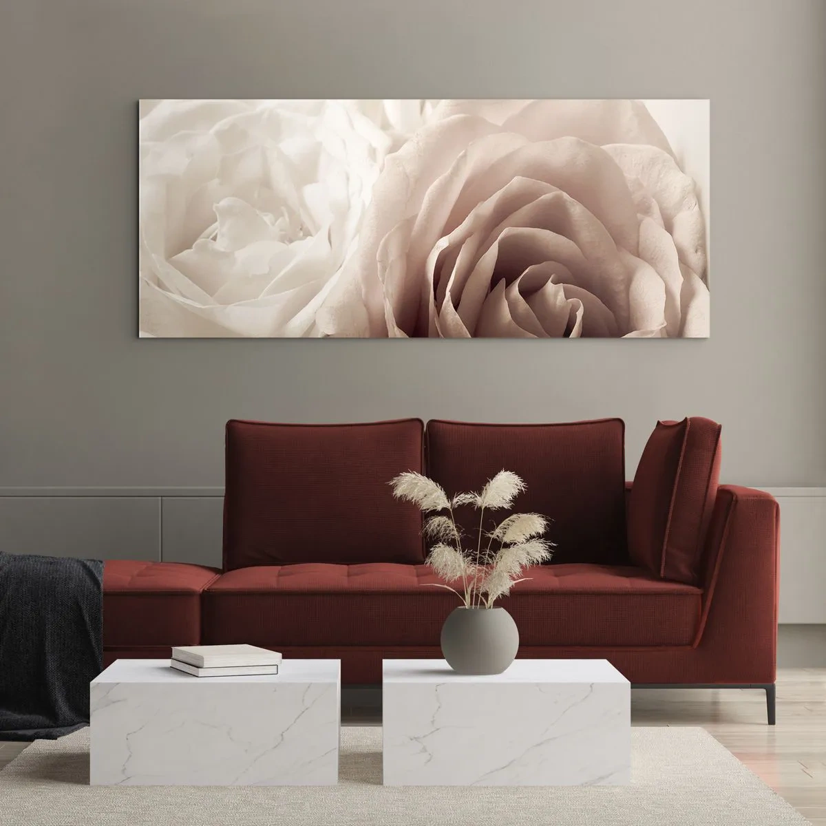 Üveg kép - Egy rózsa szívében - 100x40 cm