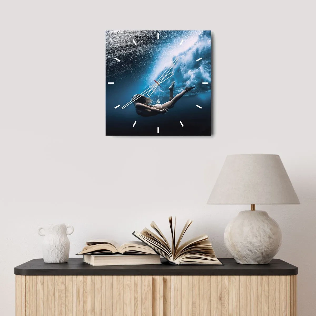 Falióra, Óra - Modern sellő - 30x30 cm