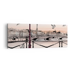 Vászonkép - Párizs háztetői fölött - 140x50 cm