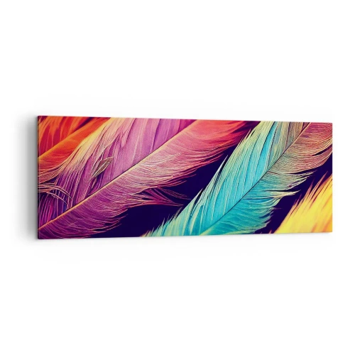 Vászonkép - Tollas szivárvány - 140x50 cm