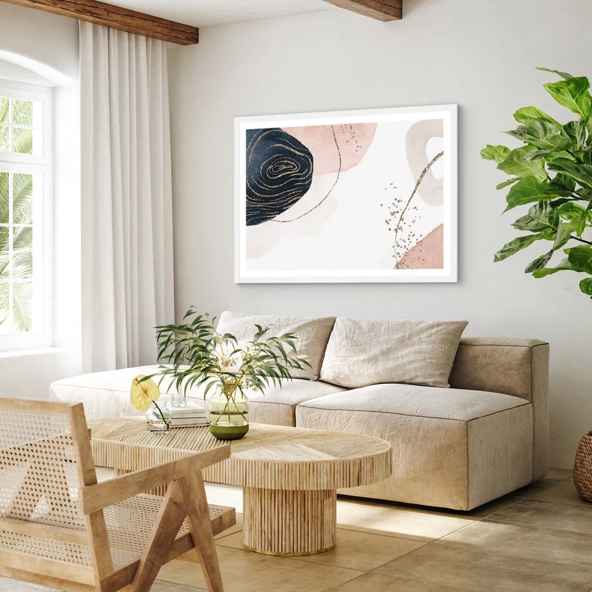 Poszter fekete keretben - Minden folyik - 70x50 cm