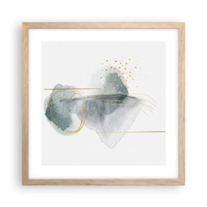 Poszter világos tölgy keretben - A szürkeség és az arany kapcsolatáról - 40x40 cm