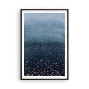 Poszter fehér keretben - Kompozíció - kék fázisok - 61x91 cm