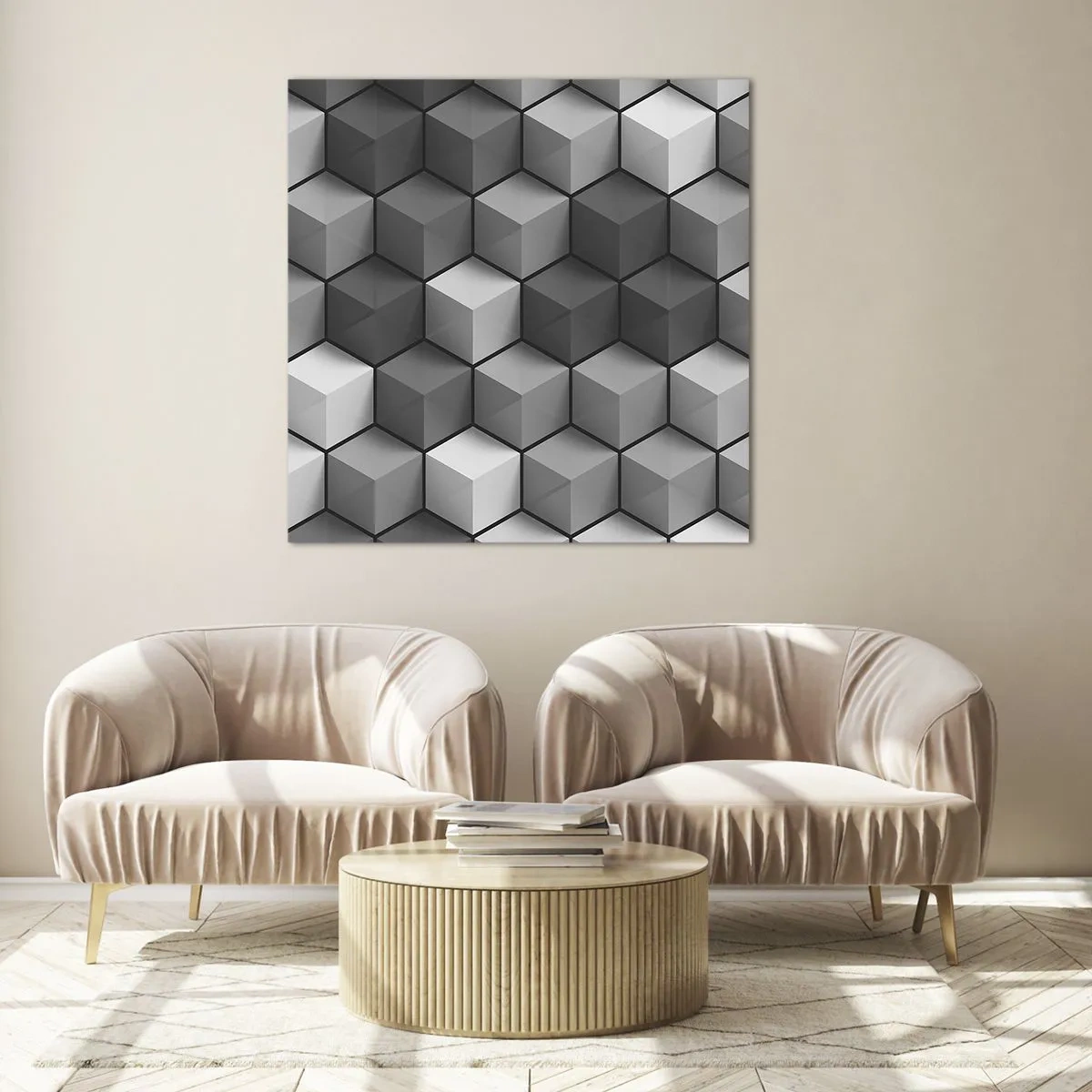 Üveg kép - Kubista kirakós - 40x40 cm