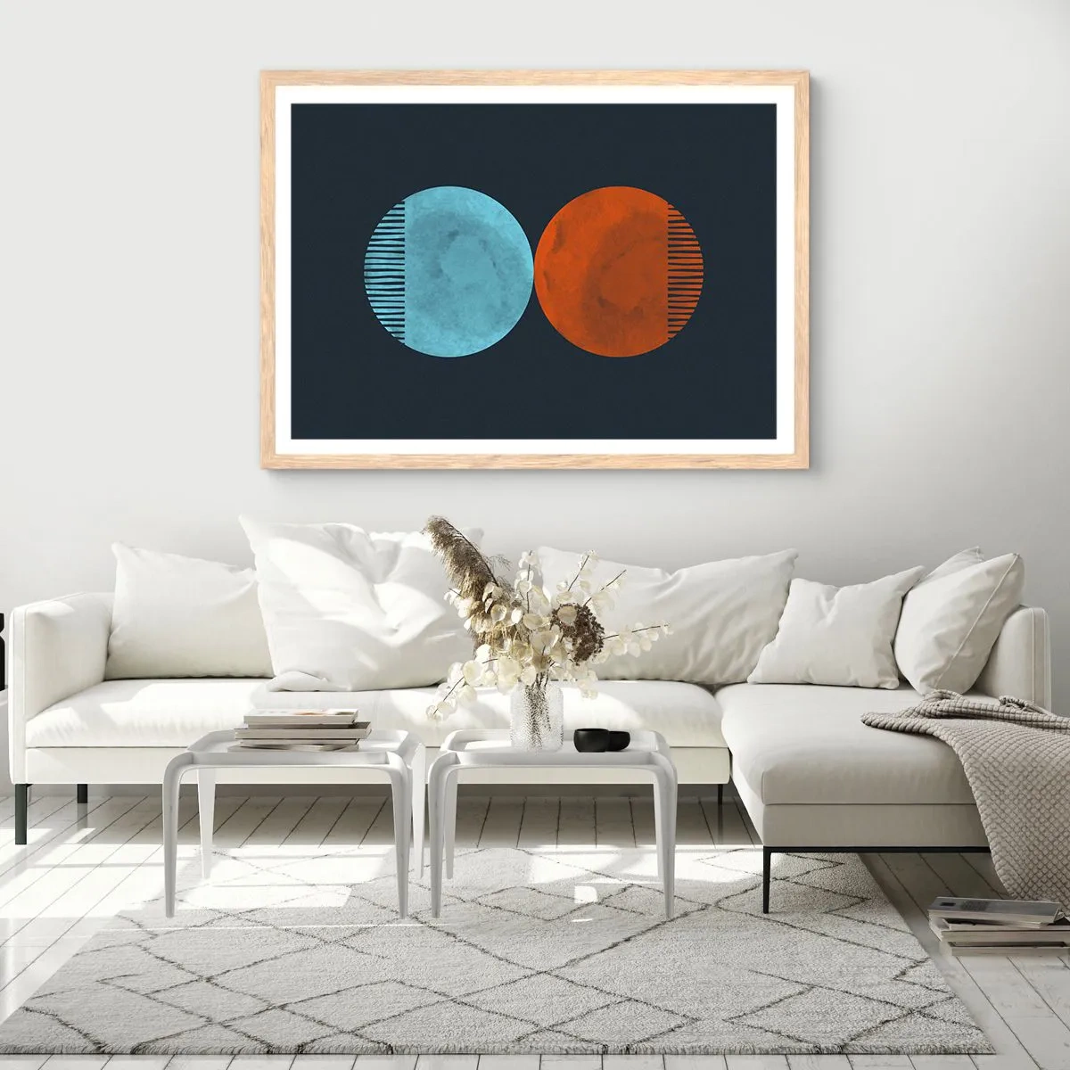 Poszter világos tölgy keretben - Csak a geometria? - 50x40 cm