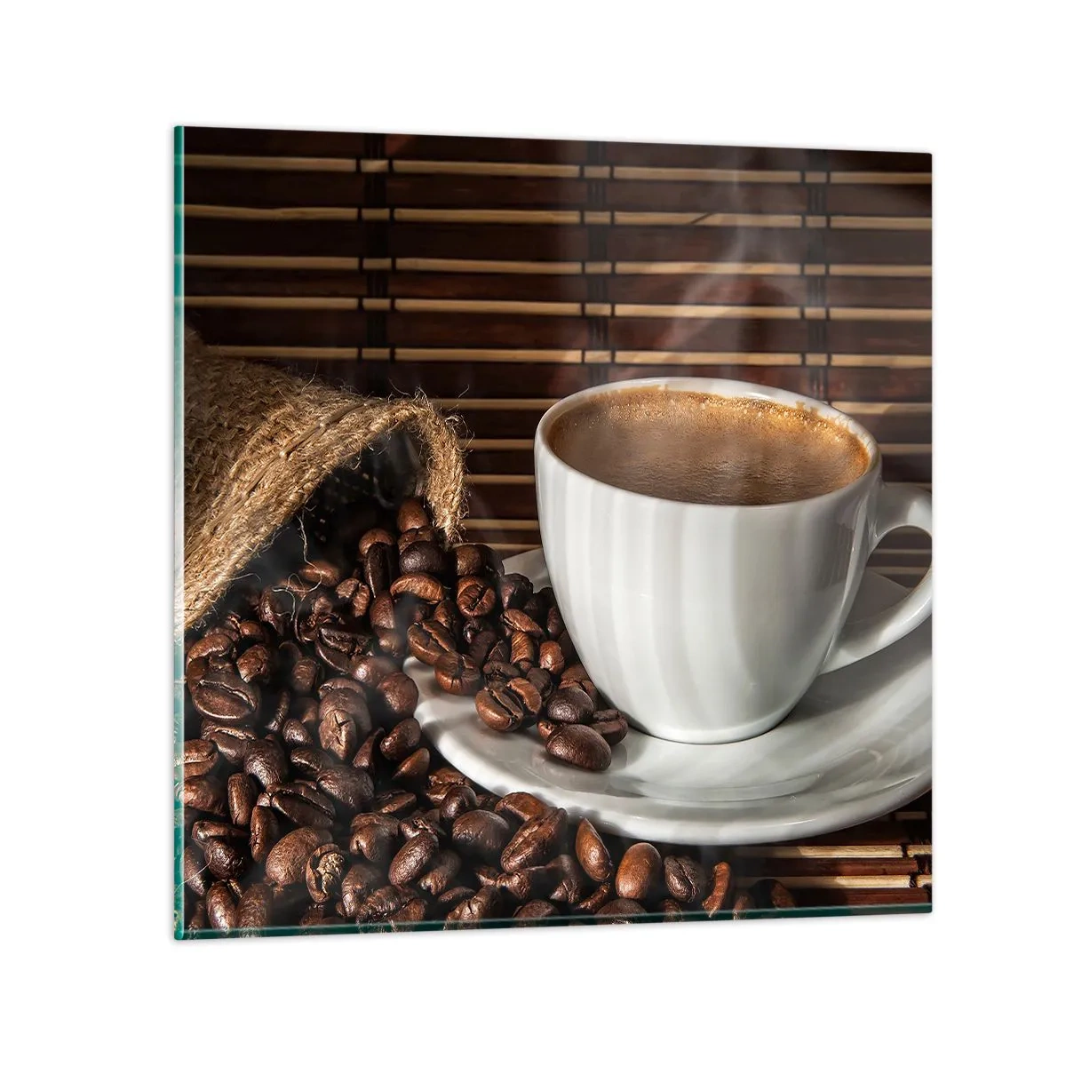 Üveg kép - A szén feketesége, a borostyán tisztasága - 30x30 cm