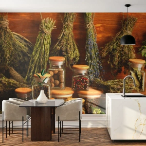 Fotótapéta Premium Sand - Konyhai varázslatok - Gasztronómia, Szárított gyógynövények, Fűszerek - 350x256 cm